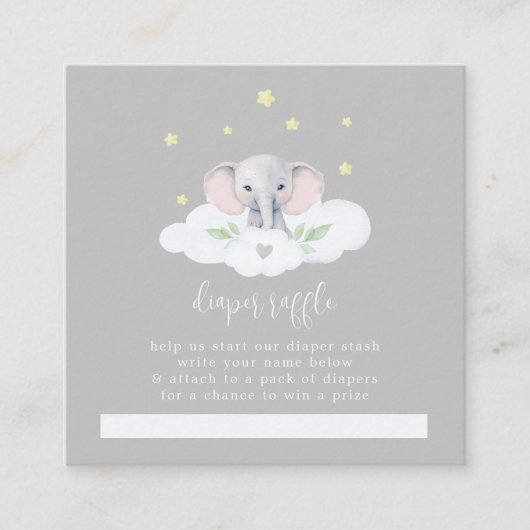 Carte D'accompagnement Petit Baby shower Gris d'arachide Raffin de couche (Devant)