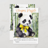 Carte D'accompagnement Petit Baby shower Panda Déchets Raffle (Devant / Derrière)