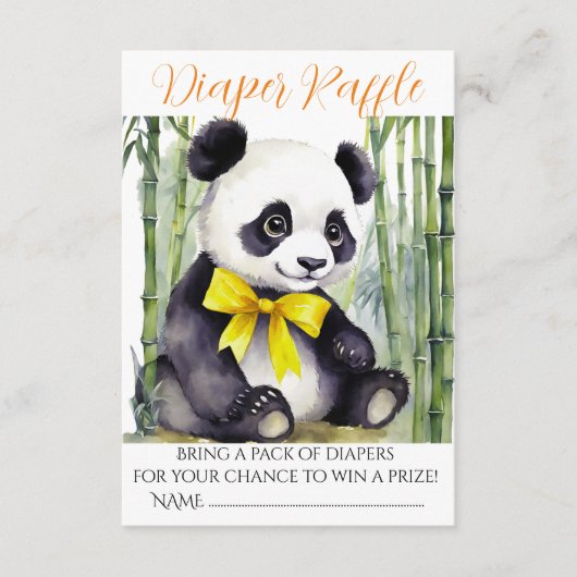 Carte D'accompagnement Petit Baby shower Panda Déchets Raffle (Devant)