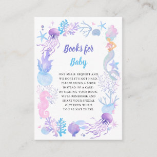 Carte D'accompagnement Petit Baby shower Pastel de Sirène   Livres Pour B