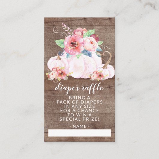 Carte D'accompagnement Petit Baby shower Rustique Citrouille Déchets Raff (Devant)