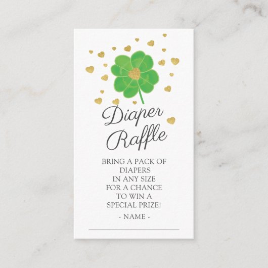 Carte D'accompagnement Petit Baby shower Shamrock de couches (Devant)