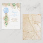 Carte D'accompagnement Petit Balloon Eucalyptus Gold Parties scintillant (Devant / Derrière)