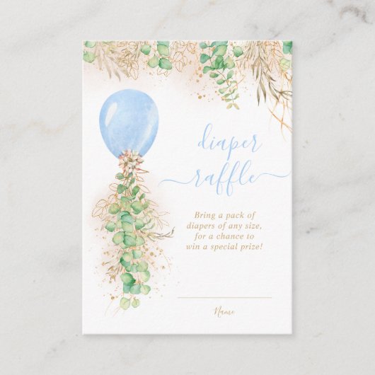 Carte D'accompagnement Petit Balloon Eucalyptus Gold Parties scintillant (Devant)