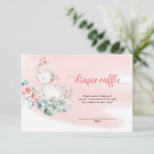 Carte D'accompagnement Petit bébé éléphant doux eucalyptus tombole de cou (Debout devant)