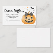 Carte D'accompagnement Petit Boo Citrouille Éffrayant Baby Diaper Raffle (Devant / Derrière)