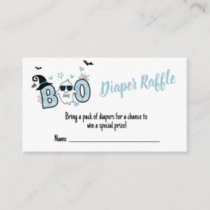 CARTE D'ACCOMPAGNEMENT PETIT BOO HALLOWEEN BABY SHOWERDIAPER RAFFLE