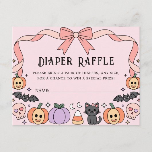 Carte D'accompagnement Petit Boo Halloween Coquette Déchets Raffle (Devant)