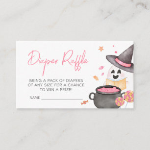 Carte D'accompagnement Petit Boo rose Halloween Raffle de couche