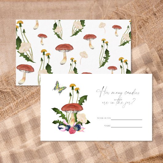 Carte D'accompagnement Petit champignon - Devinez combien de bonbons jeu