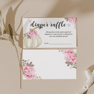 Carte D'accompagnement Petit Citrouille Déchet Raffle Rose Floral