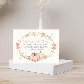 Carte D'accompagnement Petit Citrouille en route Automne Octobre baby sho