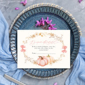 Carte D'accompagnement Petit Citrouille en route Automne Octobre baby sho