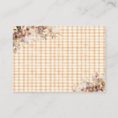 Carte D'accompagnement Petit Citrouille Floral Bow Baby shower d'automne (Dos)
