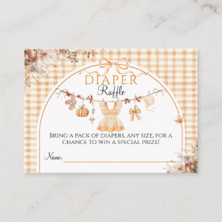 Carte D'accompagnement Petit Citrouille Floral Bow Baby shower d'automne