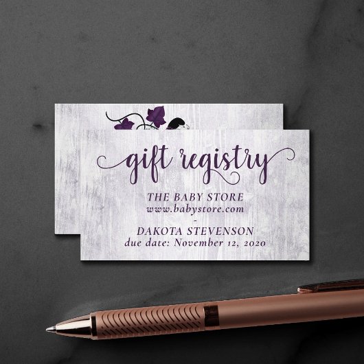 Carte D'accompagnement Petit Citrouille | Violet Violet Registre Rustique