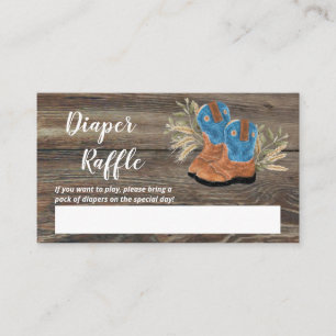 Carte D'accompagnement Petit Cowboy Bootie Baby shower Déchets Raffle Enc
