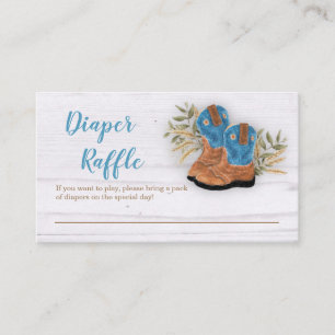 Carte D'accompagnement Petit Cowboy Bootie Baby shower Diaper Raffle