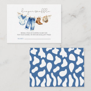 Carte D'accompagnement Petit Cowboy Boy Baby shower Déchets Raffle