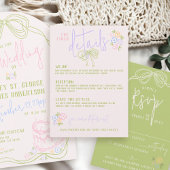 Carte D'accompagnement Petit détail mariage PASTEL à main