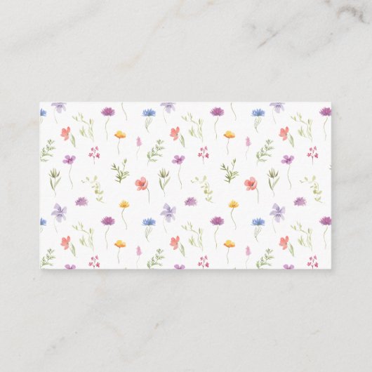 Carte D'accompagnement Petit fleur sauvage bébé fille douche tombole de c (Dos)