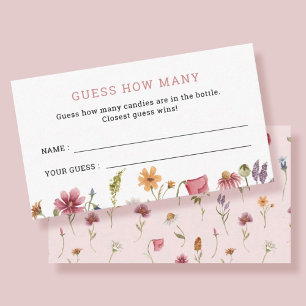 Carte D'accompagnement Petit Fleur sauvage Devine Combien De Jeu