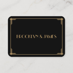 Carte D'accompagnement Petit Gatsby Noir Art Déco Mariage RSVP