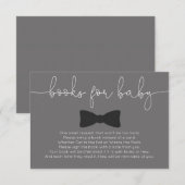 Carte D'accompagnement Petit homme moustache garçon livres de baby shower (Devant / Derrière)