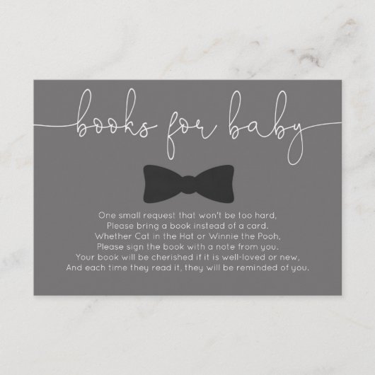 Carte D'accompagnement Petit homme moustache garçon livres de baby shower (Devant)