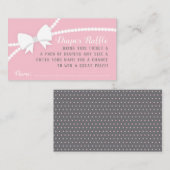 Carte D'accompagnement Petit Lady Diaper Raffer Ticket, Rose, Grey (Devant / Derrière)