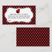 Carte D'accompagnement Petit Lady Diaper Raffle Ticket, Ladybug (Devant / Derrière)