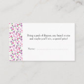 Carte D'accompagnement Petit Lapin Baby shower Déchets Raffin Floral (Dos)