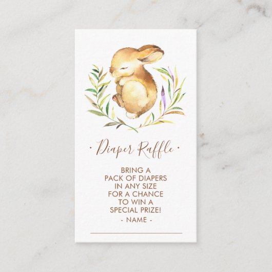 Carte D'accompagnement Petit Lapin Baby shower Déchets Raffle Billet (Devant)