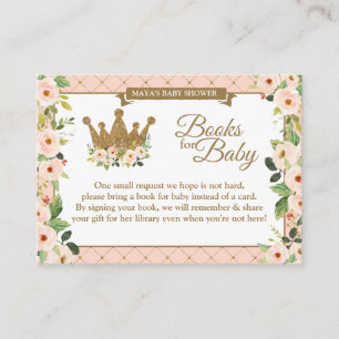 Carte D'accompagnement Petit Library de princesse Blush Floral Baby's