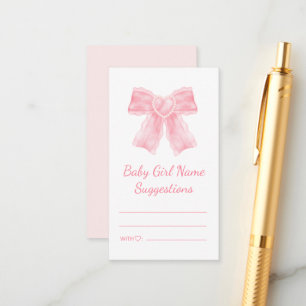 Carte D'accompagnement petit nom de fille suggestions baby shower arc ros