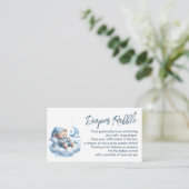 Carte D'accompagnement Petit ours endormi bébé bébé garçon douche raphia (Debout devant)