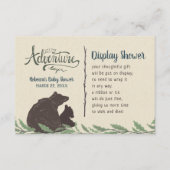 Carte D'accompagnement Petit Ours Rustique Écran Douche Pas Enveloppement (Devant)