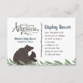 Carte D'accompagnement Petit Ours Rustique Écran Douche Pas Enveloppement (Devant)