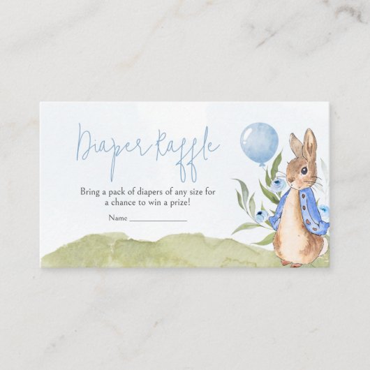 Carte D'accompagnement Petit Peter Rabbit Baby shower Déchets Raffle (Devant)