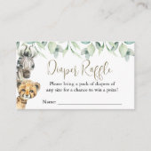 Carte D'accompagnement Petit Wild One Safari Baby shower Déchets Raffle (Devant)