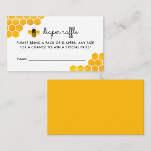 Carte D'accompagnement Petite Baby shower d'abeilles de miel Raffle