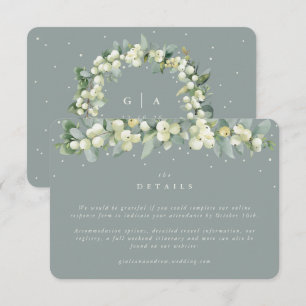 Carte D'accompagnement Petite baie de neige verte+Eucalyptus Détails du M