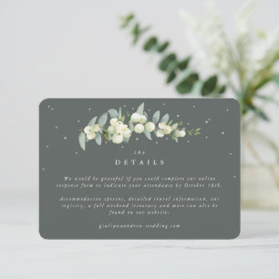 Carte D'accompagnement Petite baie de neige verte+Eucalyptus Détails du M