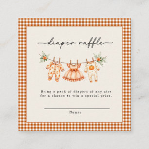 Carte D'accompagnement Petite Citrouille arrive Baby Shower Gingham