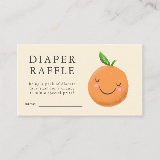 Carte D'accompagnement Petite Cutie Baby shower Jaune Déchets Raffle (Devant)
