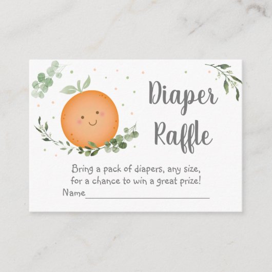 Carte D'accompagnement Petite Cutie Clémentine Baby shower Déchets Raffle (Devant)