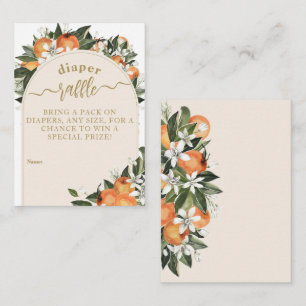 Carte D'accompagnement Petite cutie Orange grenery boho diaper raffle