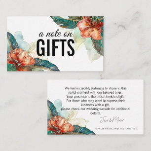 Carte D'accompagnement 💍 Petite note sur GIFTS Hibiscus Serenade Paradis