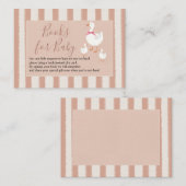 Carte D'accompagnement Petite oie rayée rose poussiéreux Livres pour bébé (Devant / Derrière)