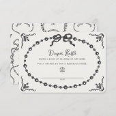 Carte D'accompagnement Petite perle Coquette chevalet rabat fourche Inser (Devant / Derrière)